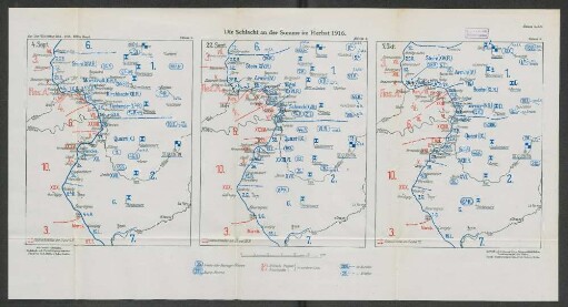 Skizze 1., 2., 4. Die Schlacht an der Somme im Herbst 1916.
