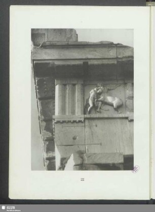 Oberbau der Südwestecke (Metope: Lapith und Kentaur)