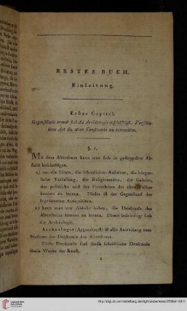 Erstes Buch: Einleitung