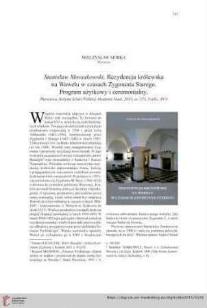 77: Stanisław Mossakowski, Rezydencja królewska na Wawelu w czasach Zygmunta Starego