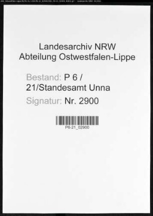Sterberegister Standesamt Unna