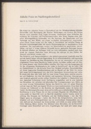 Jüdische Presse im Nachkriegsdeutschland