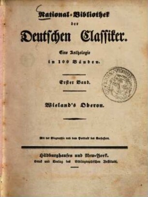 Wieland's Oberon : in zwölf Gesängen, 1. Erster bis sechster Gesang
