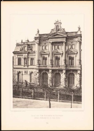 Palais Schmieder, Karlsruhe: Ansicht (aus: Moderne Neubauten, 2.Jg., 1895ff, hrsg. W. Kick)