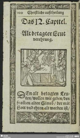 Das 12. Capitel. Alt betagter Leut verehrung