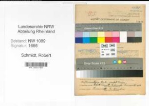 Entnazifizierung Robert Schmidt , geb. 12.05.1896 (Oberbrandmeister)