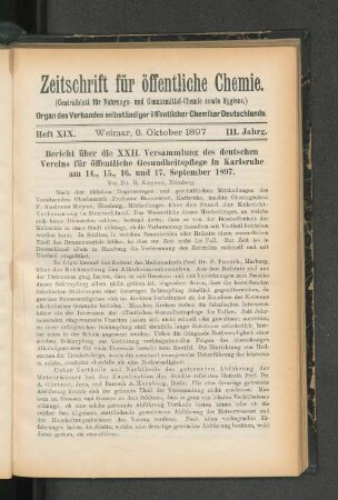 Heft XIX. Weimar, 8. Oktober 1897