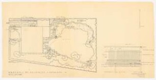 Garten Winkelmann, Rathenow: Lageplan 1:100, Pergola und Bank 1:20