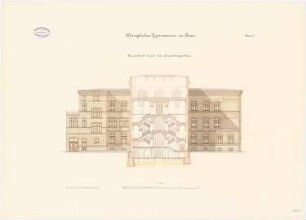 Gymnasium, Bonn: Klassengebäude: Querschnitt 1:100