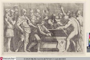 [Alexandre faisant serrer les livres d'Homère;]
