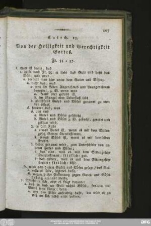 Catech. 13. Von der Heiligkeit und Gerechtigkeit Gottes. Fr. 55 - 57.