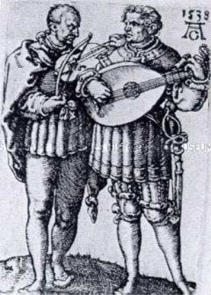 Zwei Musiker aus der Folge "Kleine Hochzeitstänzer" (1538)