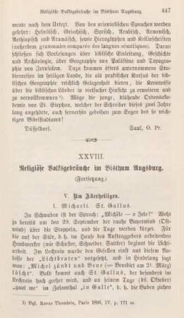 447-455 Religiöse Volksgebräuch im Bisthum Augsburg : Fortsetzung