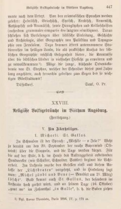 447-455 Religiöse Volksgebräuch im Bisthum Augsburg : Fortsetzung