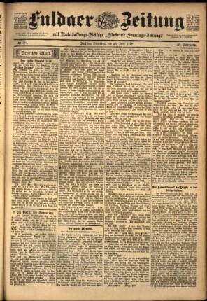 Zweite Ausgabe vom Dienstag, den 28. Juni 1898.