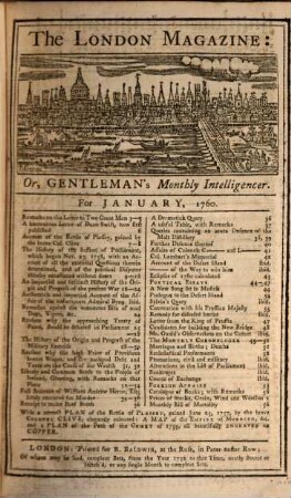 London magazine or Gentleman's monthly intelligencer. 29, 29. 1760