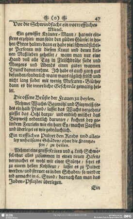 Vor die Schwindsucht ein vortreffliches Mittel