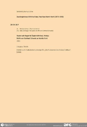 Brief von Bogumił Šwjela an Měrćin Kral