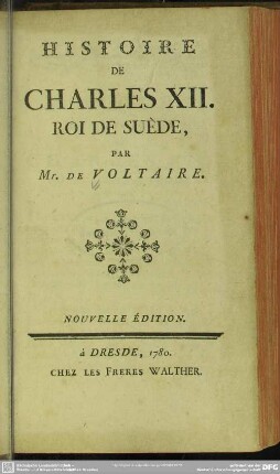 Histoire De Charles XII. Roi De Suède