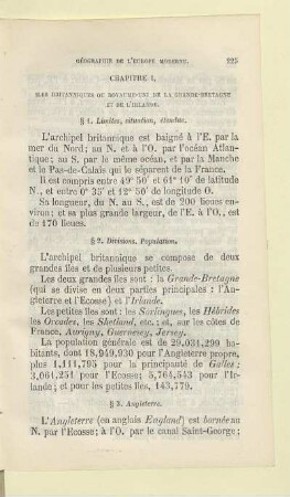 Chapitre I. Iles Britanniques ou royaume-uni de la grande-Bretagne et de l'Irlande