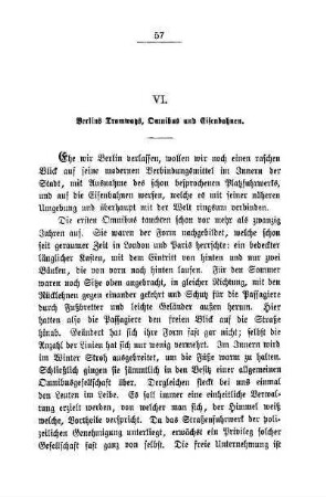 VI. Berlins Tramways, Omnibus und Eisenbahnen