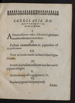 Corollaria Dn. Respondentis.