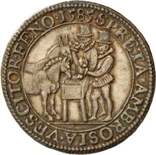 Medaille auf die Unterstützung durch Königin Elizabeth von England, 1585