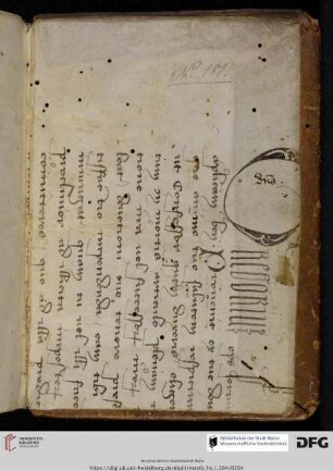 Anfang (linke Hälfte) einer Papsturkunde. Aussteller: Gregorius XII (?)