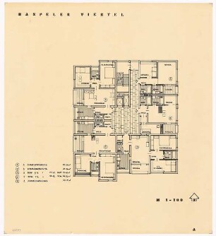 Wohnhäuser Haspeler Viertel, Wuppertal: Grundriss A, 1:100