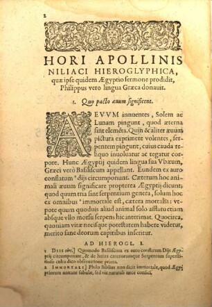 Electorum Symbolorum et parabolarum historicarum Syntagmata : Ex Horo, Clemente, Epiphanio et aliis. 1, De Symbolica Aegyptiorum sapientia