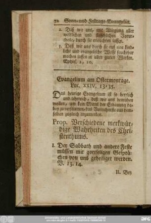 Evangelium am Ostermontage. Luc. XXIV, 13 - 35.