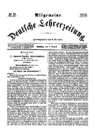 Protokolle der 14. allgemeinen deutschen Lehrerversammlung