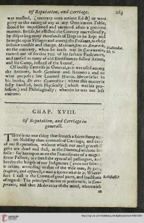 Chap. XVIII: Of Reputation, and Carriage in generall