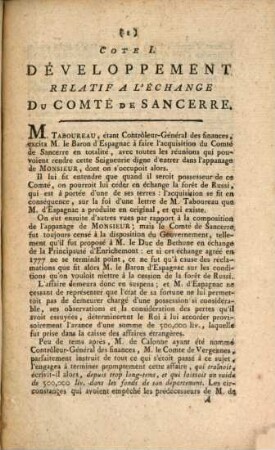 Eclaircissemens et pièces justificatives
