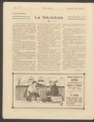 Crónica femenina: La Iniciadora
