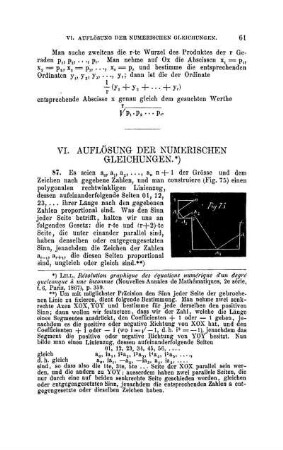 VI. Auflösung der Numerischen Gleichungen.