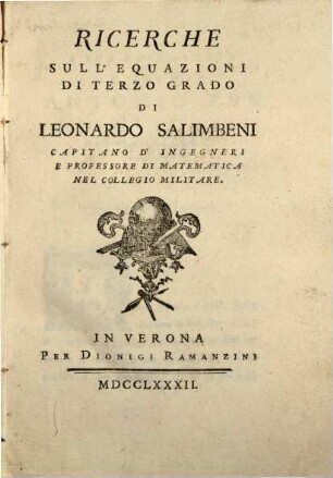 Ricerche sull'equazioni di terzo grado