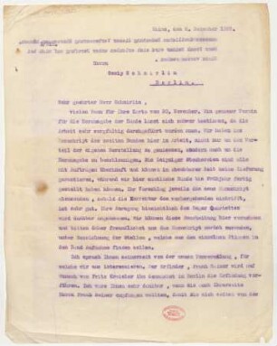 Brief an Ossip Schnirlin : 06.12.1922