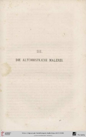 III. Die altchristliche Malerei