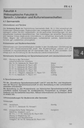 Philosophische Fakultät II: Sprach-, Literatur- und Kulturwissenschaften