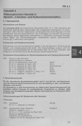 Philosophische Fakultät II: Sprach-, Literatur- und Kulturwissenschaften