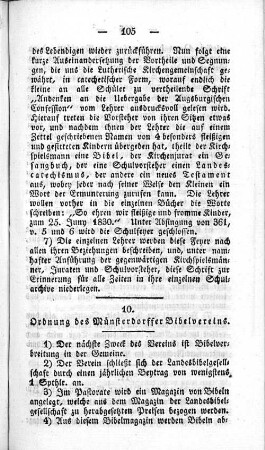 10. Ordnung des Münsterdorffer Bibelvereins.