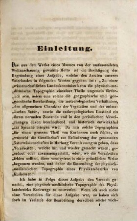 Physisch-medicinische Topographie des Physikatsbezirks Eschwege : Preisschrift, im Jahre 1846 gekrönt von der Gesellschaft zur Beförderung der gesammten Naturwissenschaften zu Marburg
