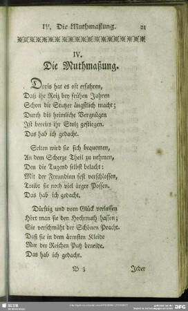 IV. Die Muthmaßung