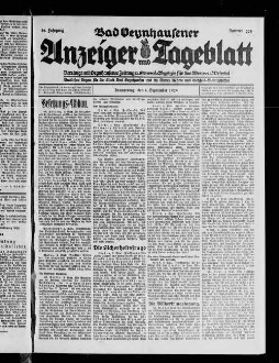 Bad Oeynhausener Anzeiger und Tageblatt. 1912-1934