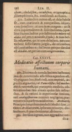 Cap. XXXVI. Medicatio affectuum corporis humani