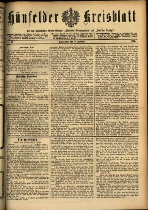 Ausgabe vom Samstag, den 10. Februar 1912.