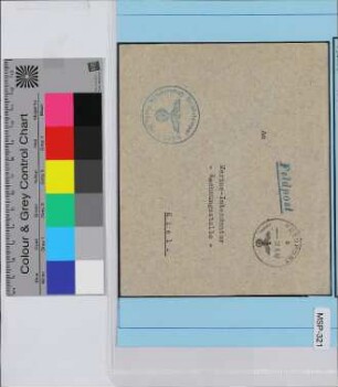 Dienstbrief, Schiffsname/Landeinheit: Kriegsmarine Dienststelle Oslo u. Hafenkapitän Oslo, Feldpostnr. 10299; Frankatur, Mi.-Nr.: [Keine]; Poststempel: Feldpost b 28.8.42; Nebenstempel: in blau: Dienststelle Feldpost-Nr. 10299A