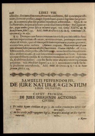 Caput Primum. De Iure Dirigendi Actiones Civium.