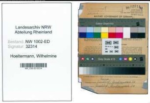 Entnazifizierung Wilhelmine Hoeltermann, geb. 11.12.1902 (Lehrerin)